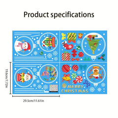 Christmas Window Flower Stickers Santa Elk Glass Decoration