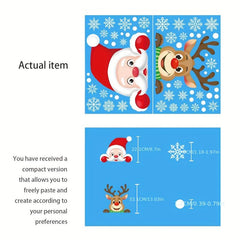 Christmas Window Flower Stickers Santa Elk Glass Decoration