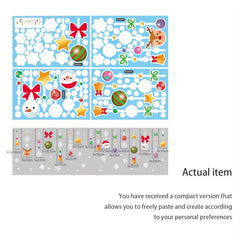 Christmas Window Flower Stickers Santa Elk Glass Decoration
