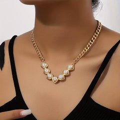Pearl Necklace Women's Light Sense Clavicle Chain Jewelry Gift