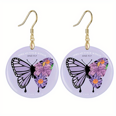 Purple Butterfly Acrylic Pendant Earrings Party Jewelry