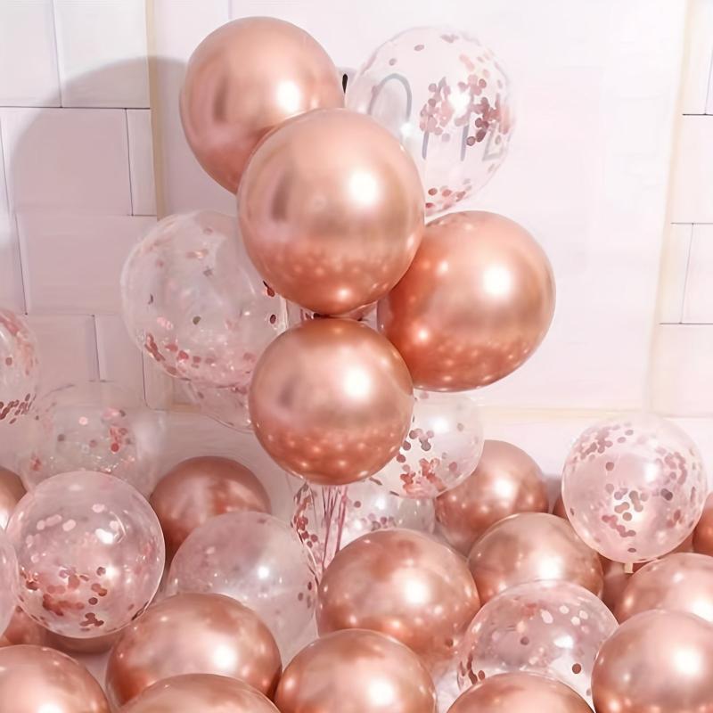 20pcs Rose Sequin Biodegradable Rubber Balloons for Celebrations