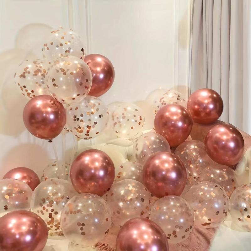 20pcs Rose Sequin Biodegradable Rubber Balloons for Celebrations