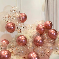 20pcs Rose Sequin Biodegradable Rubber Balloons for Celebrations