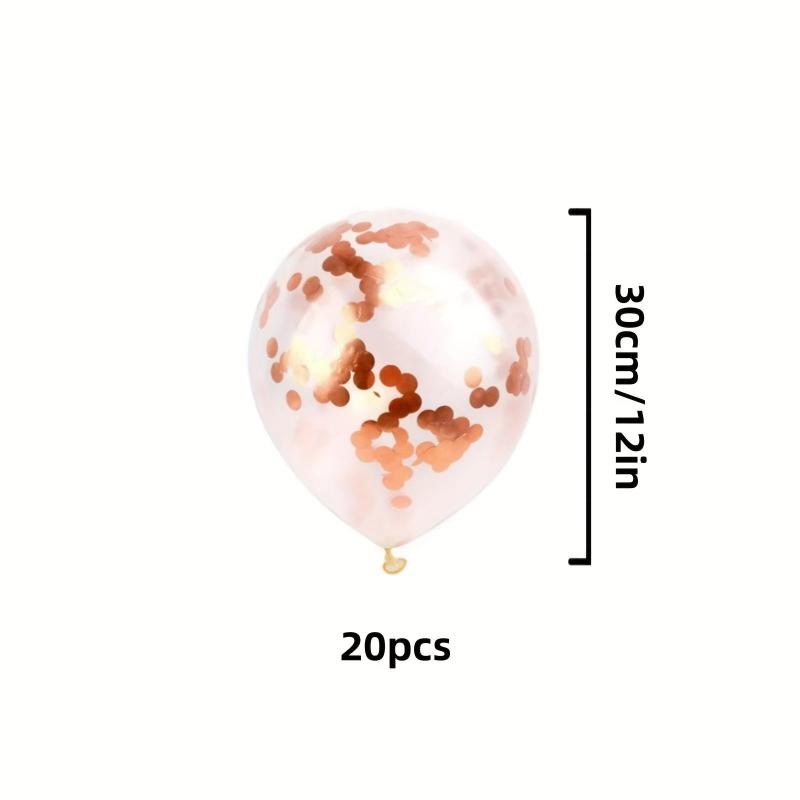 20pcs Rose Sequin Biodegradable Rubber Balloons for Celebrations