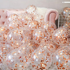 20pcs Rose Sequin Biodegradable Rubber Balloons for Celebrations