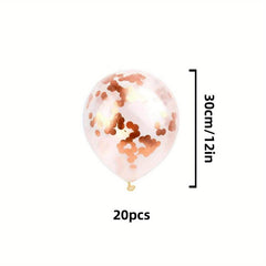 20pcs Rose Sequin Biodegradable Rubber Balloons for Celebrations