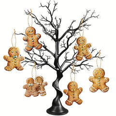 6pcs Gingerbread Man Ornaments Hanging Xmas Decorations