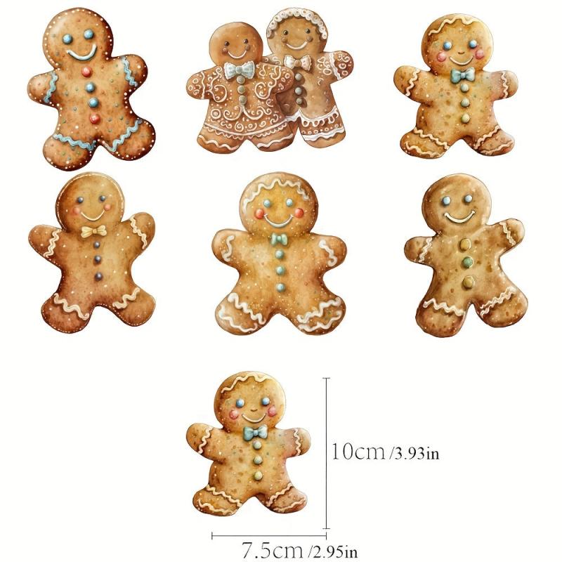 6pcs Gingerbread Man Ornaments Hanging Xmas Decorations
