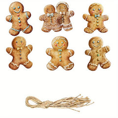 6pcs Gingerbread Man Ornaments Hanging Xmas Decorations