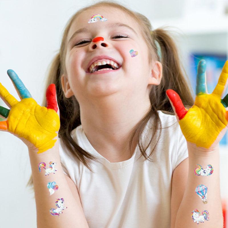 10pcs Kids Unicorn Glitter Tattoo Stickers Party Temporary Fun Stickers