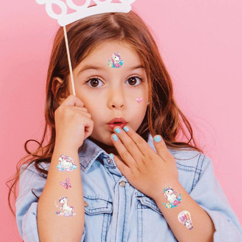 10pcs Kids Unicorn Glitter Tattoo Stickers Party Temporary Fun Stickers