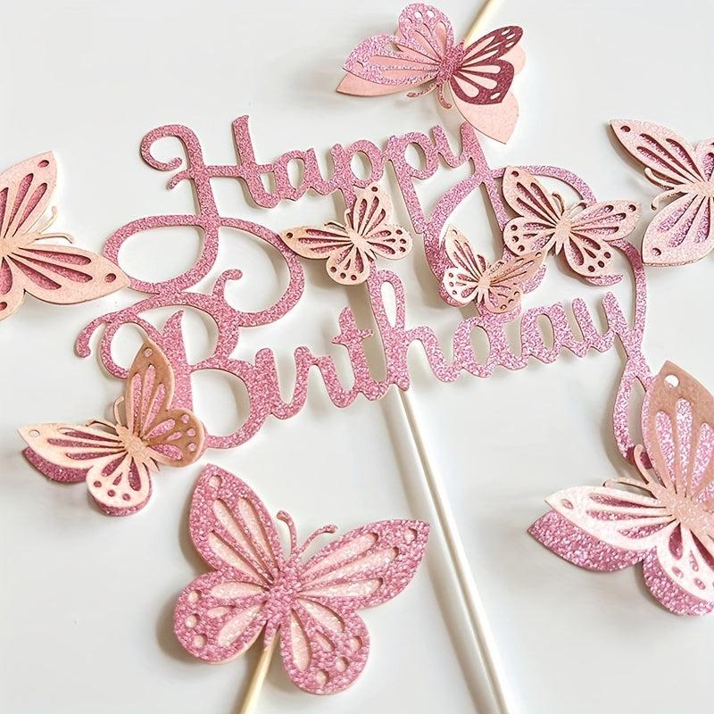 13pcs 3D Hollow Butterfly Cake Toppers for Birthdays
