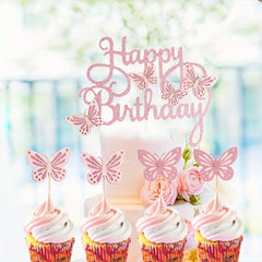 13pcs 3D Hollow Butterfly Cake Toppers for Birthdays