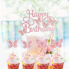 13pcs 3D Hollow Butterfly Cake Toppers for Birthdays