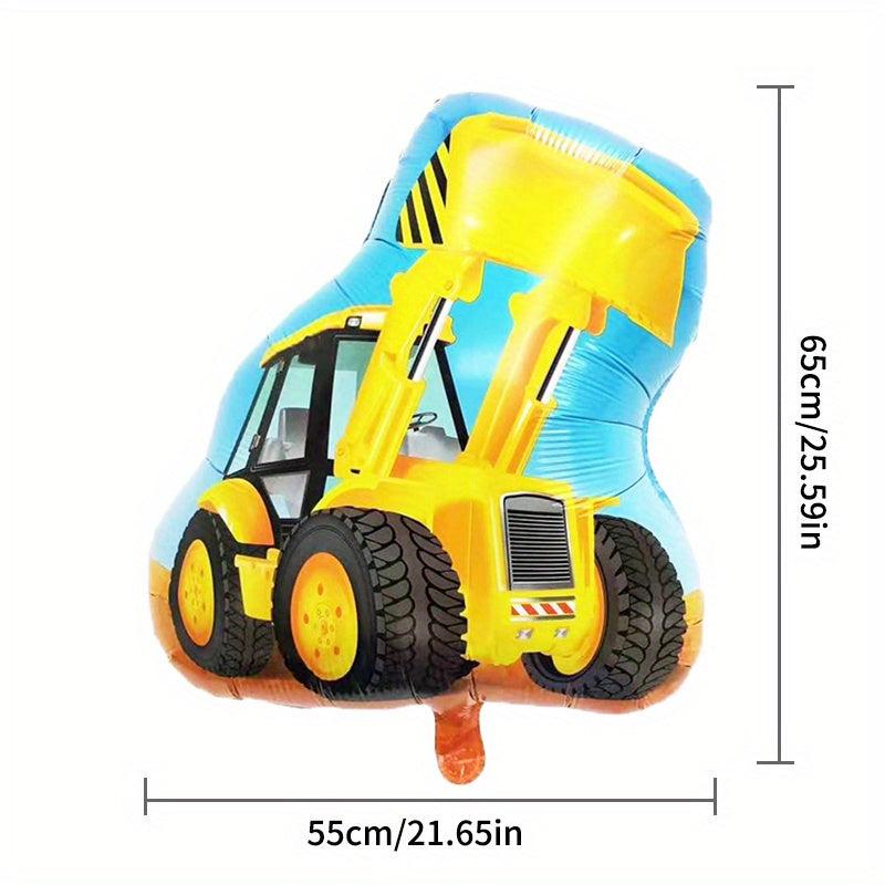 2pcs Bulldozer & Fire Truck Aluminum Balloon Set