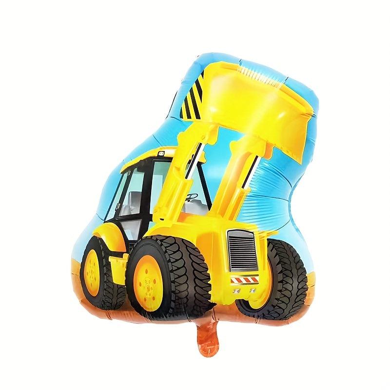 2pcs Bulldozer & Fire Truck Aluminum Balloon Set
