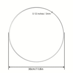 30 Metal Hoop Silvery Steel Flower Craft Ring for Wedding Wreath Decoration