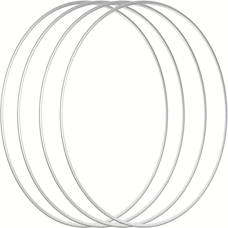 30 Metal Hoop Silvery Steel Flower Craft Ring for Wedding Wreath Decoration