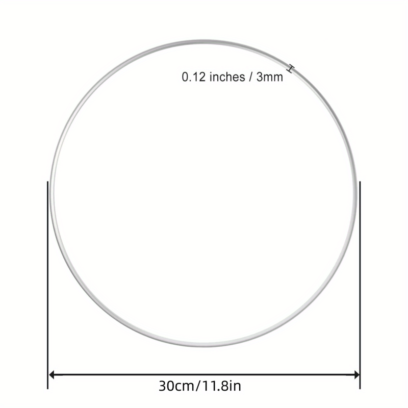 30 Metal Hoop Silvery Steel Flower Craft Ring for Wedding Wreath Decoration