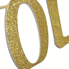 Funny Birthday Banner Glitter for 30th-90th Party Decor