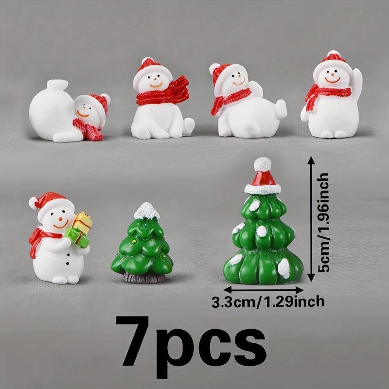 7pcs Micro Christmas Landscape Set for Party Decor