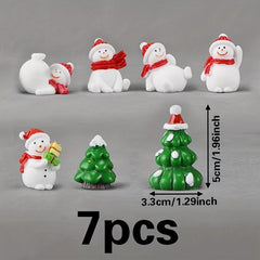 7pcs Micro Christmas Landscape Set for Party Decor