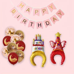 2pcs Aluminum Film Balloon Birthday Hats for Parties