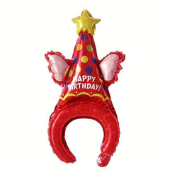 2pcs Aluminum Film Balloon Birthday Hats for Parties