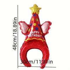 2pcs Aluminum Film Balloon Birthday Hats for Parties