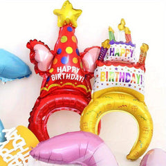 2pcs Aluminum Film Balloon Birthday Hats for Parties