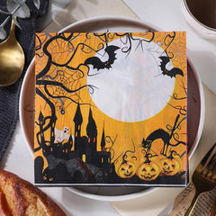 20pcs Halloween Party Tissue Napkins, Holiday Decoration Printed Napkins