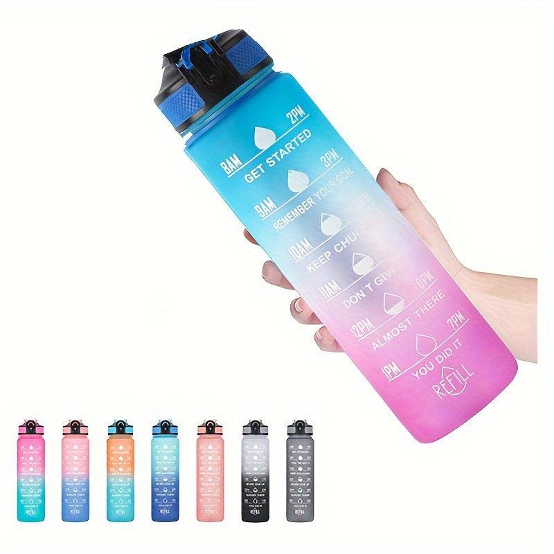 1000ml Water Bottle with Time Marker & Fruit Strainer for Fitness Gym & Outdoor