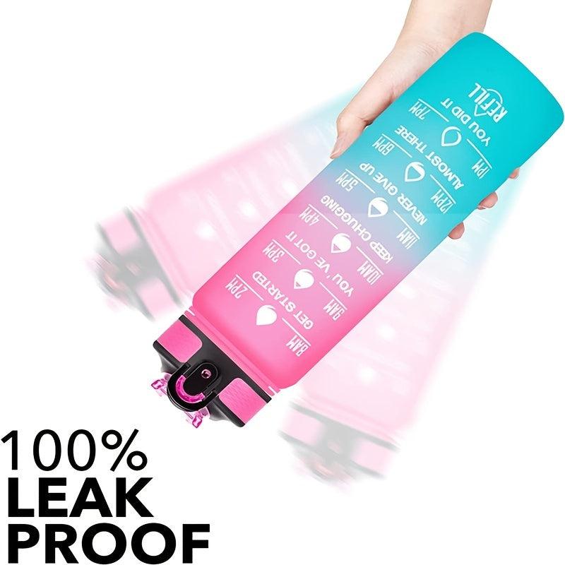 1000ml Water Bottle with Time Marker & Fruit Strainer for Fitness Gym & Outdoor