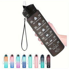 1000ml Water Bottle with Time Marker & Fruit Strainer for Fitness Gym & Outdoor