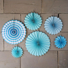 6pcs Paper Fans Set DIY Craft Wedding Birthday Party Decoration