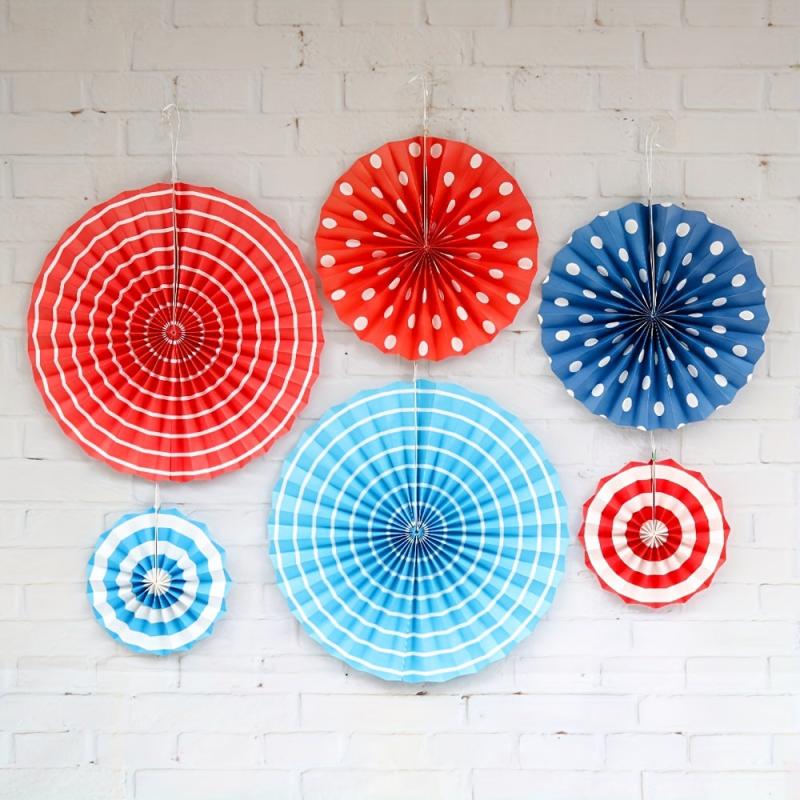 6pcs Paper Fans Set DIY Craft Wedding Birthday Party Decoration