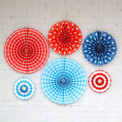 6pcs Paper Fans Set DIY Craft Wedding Birthday Party Decoration