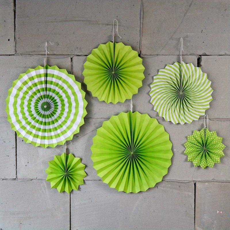 6pcs Paper Fans Set DIY Craft Wedding Birthday Party Decoration