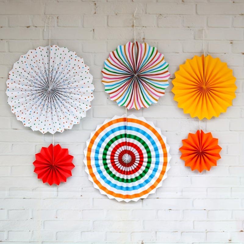 6pcs Paper Fans Set DIY Craft Wedding Birthday Party Decoration