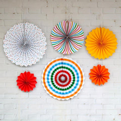6pcs Paper Fans Set DIY Craft Wedding Birthday Party Decoration