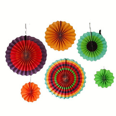 6pcs Paper Fans Set DIY Craft Wedding Birthday Party Decoration