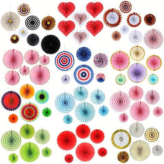 6pcs Paper Fans Set DIY Craft Wedding Birthday Party Decoration