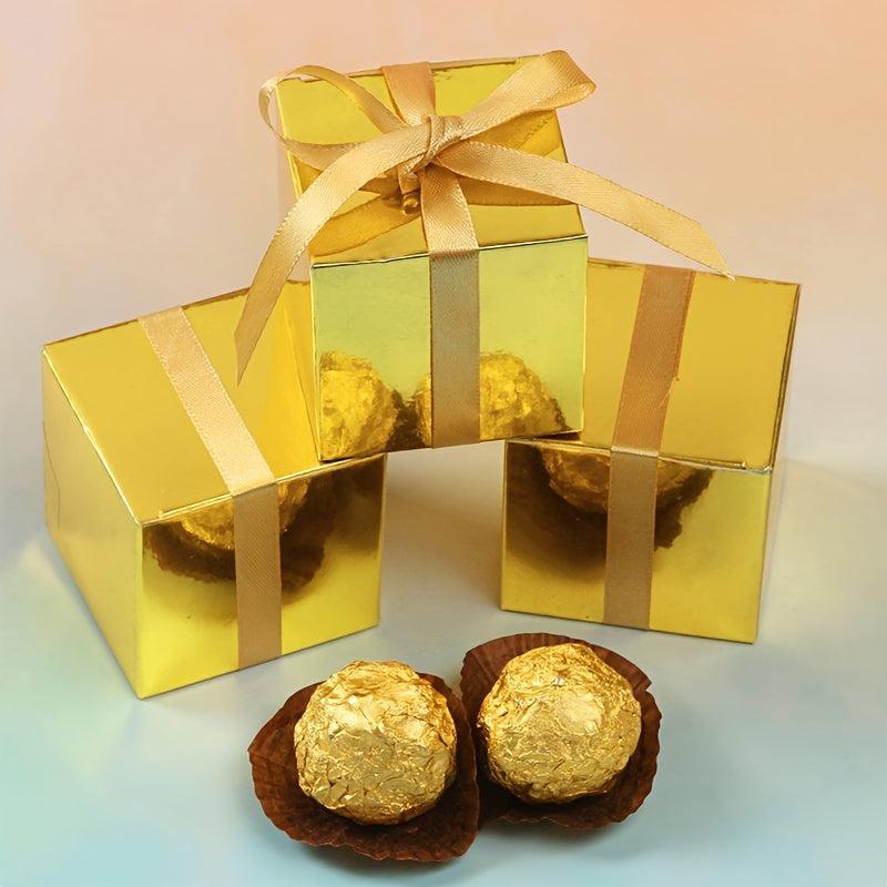 10pcs Square Golden Coasters for Drinks