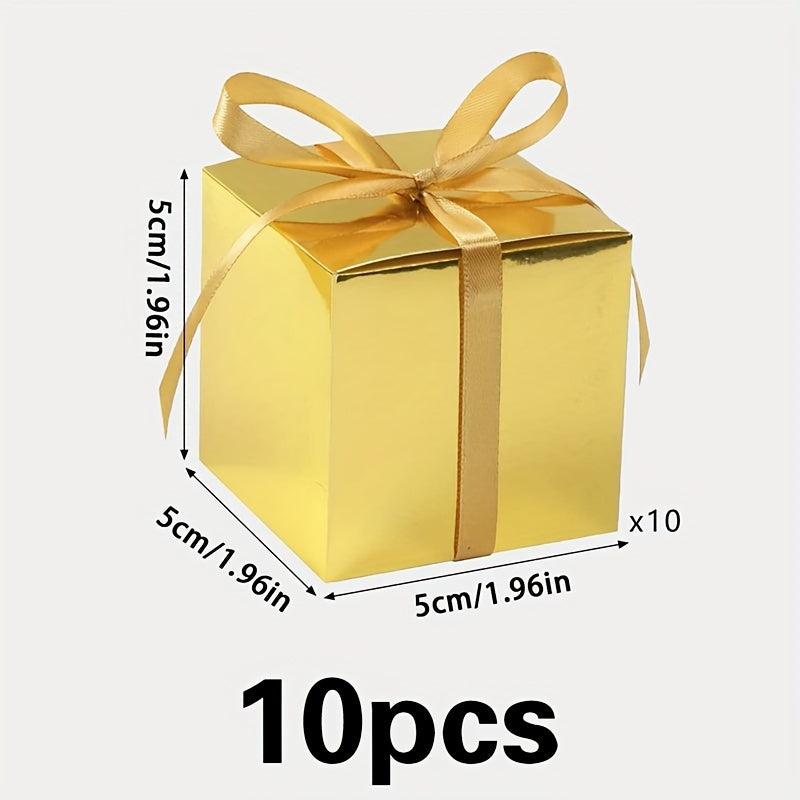 10pcs Square Golden Coasters for Drinks