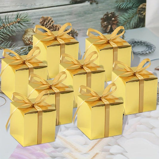 10pcs Square Golden Coasters for Drinks