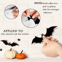 12pcs Scary Bats Wall Stickers Halloween Decorations