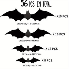 12pcs Scary Bats Wall Stickers Halloween Decorations