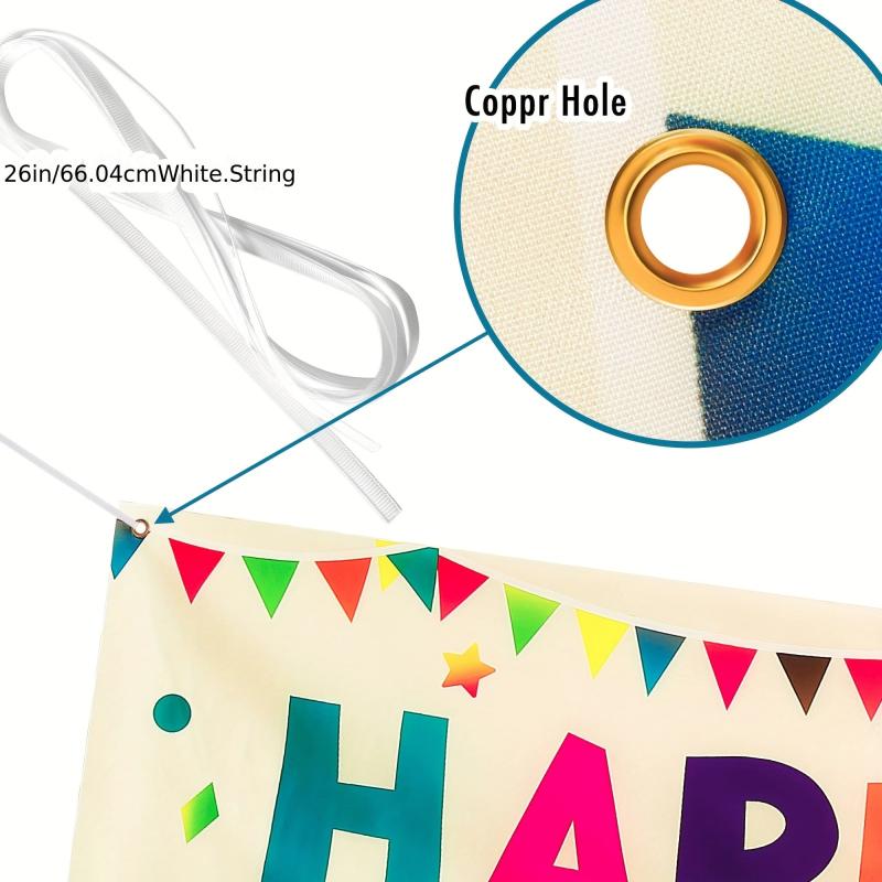 Large Happy Birthday Banner Birthday Decorations Party Decor
