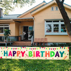 Large Happy Birthday Banner Birthday Decorations Party Decor